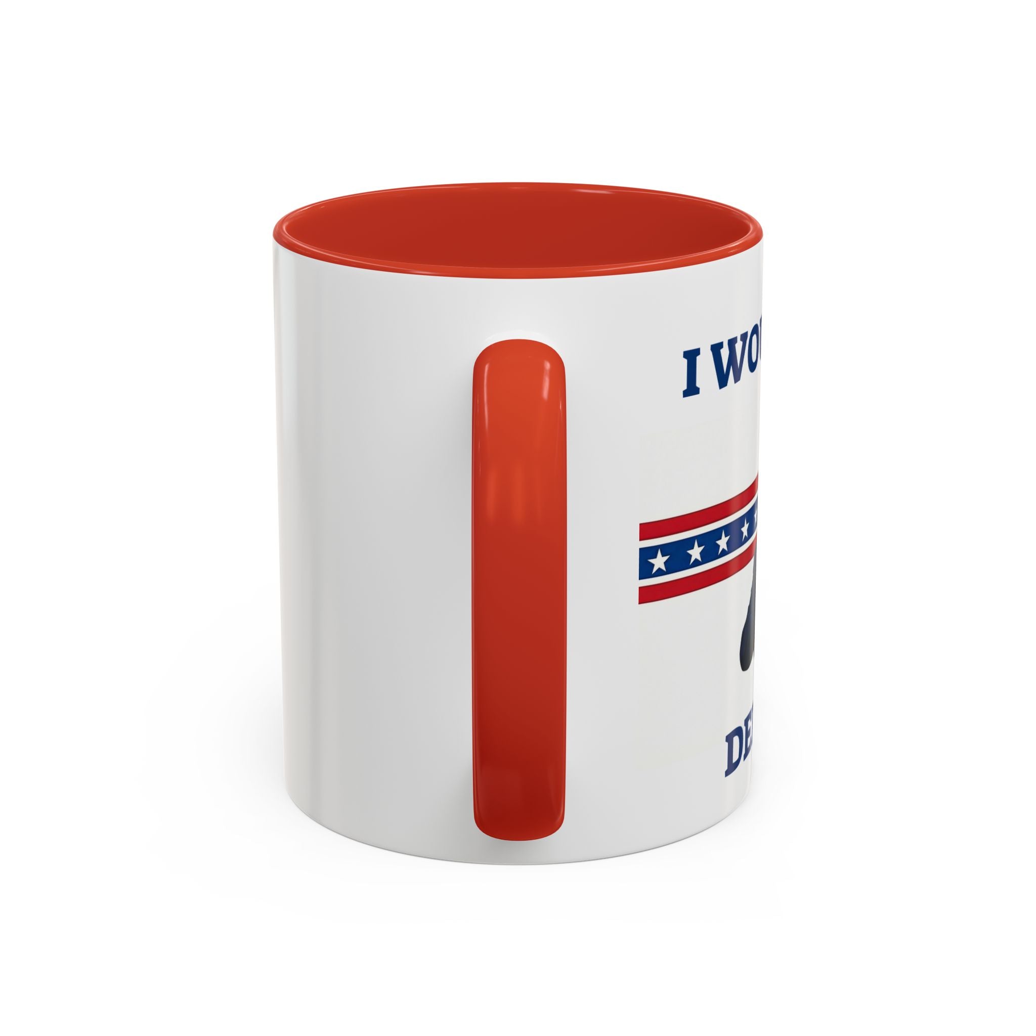 Printify sarcastic Trump mug with "I Would Never Deport You" political meme design, ideal for gift or humorous gift ideas.