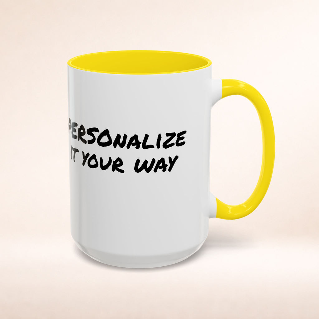 Friends-inspired funny "The Routine" accent coffee mug by Printify with a humorous design on white ceramic.