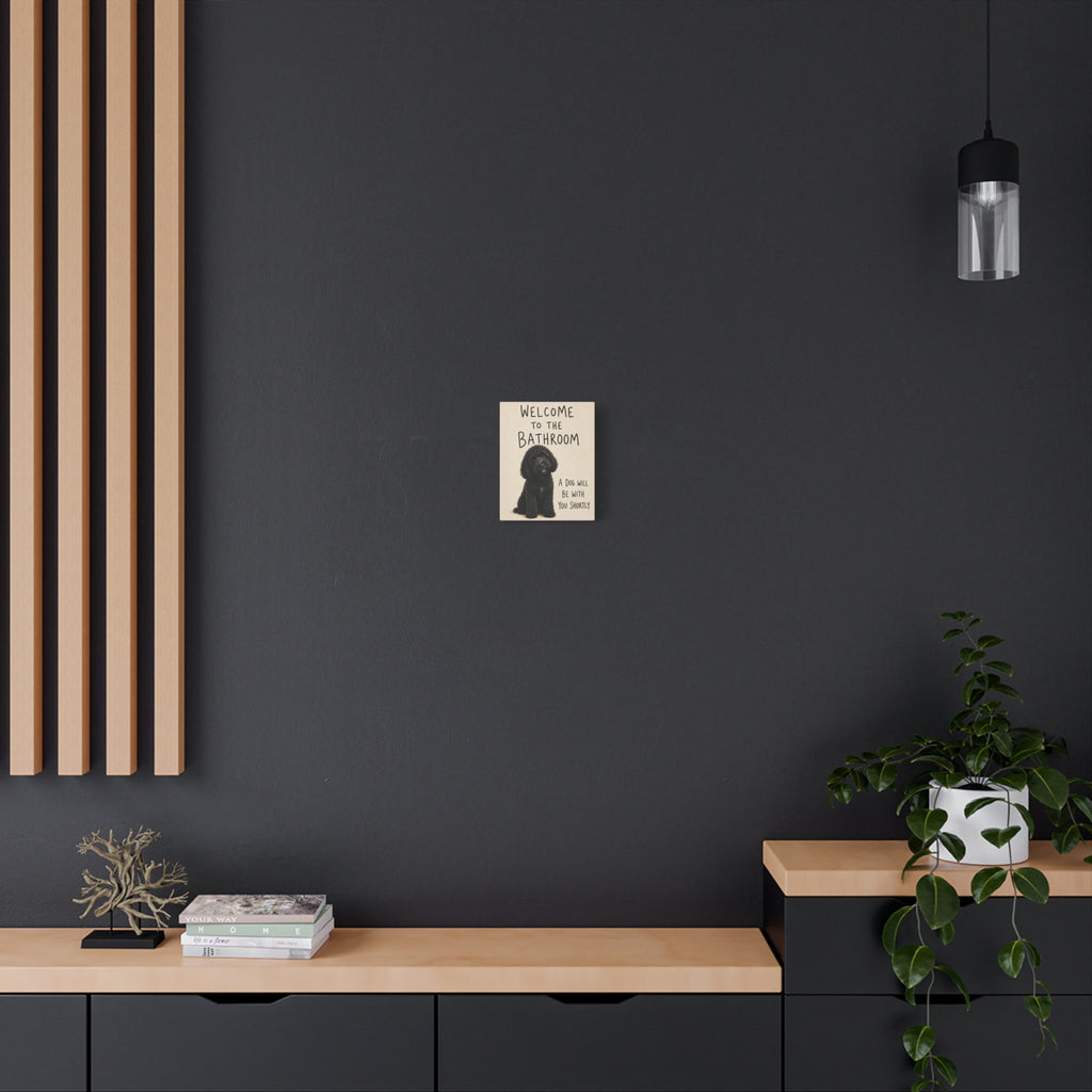 Black Cockapoo Bathroom Wall Art | Welcome to the Bathroom | Funny Dog Lover Decor