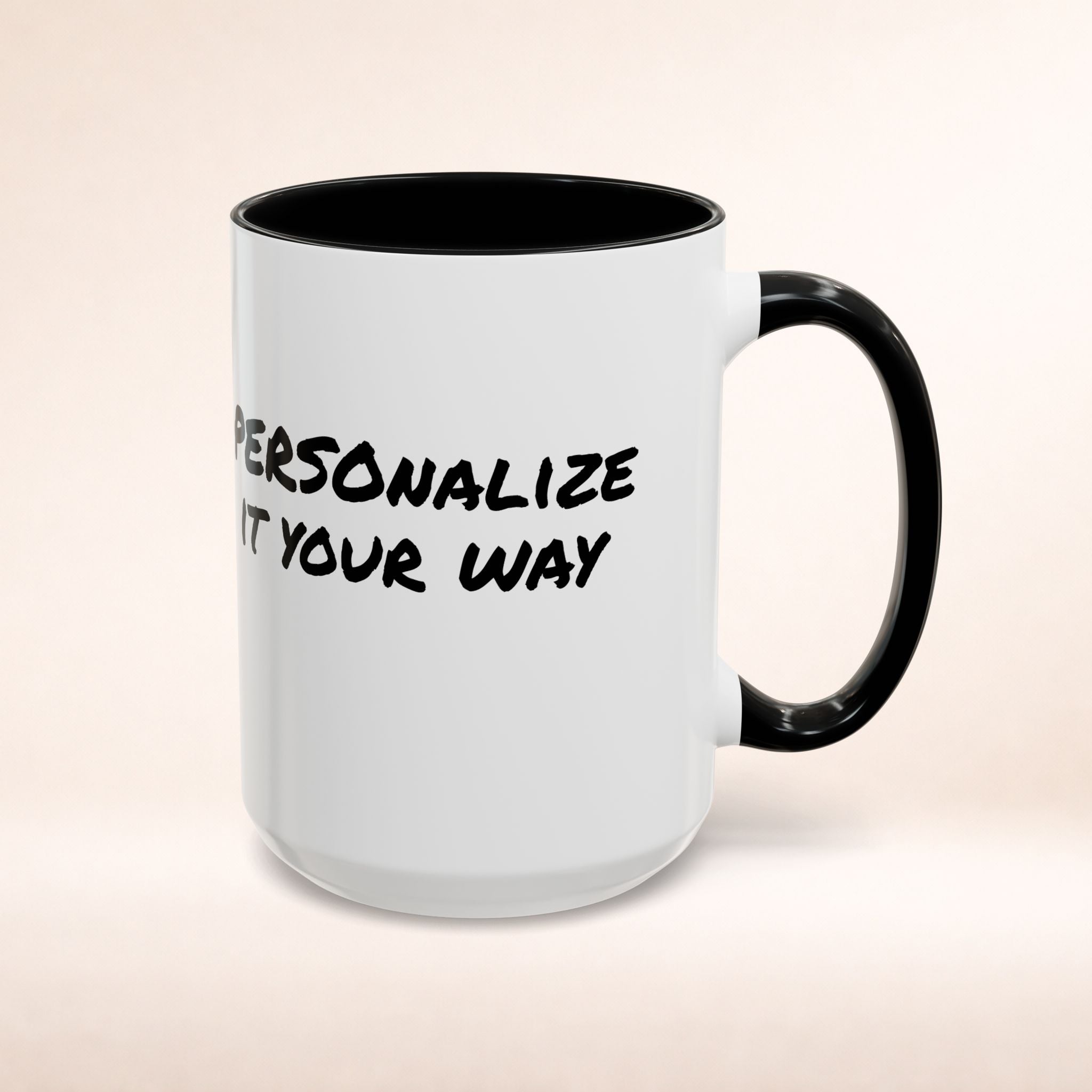 Friends-inspired funny "The Routine" accent coffee mug by Printify featuring colorful text and a classic mug shape.