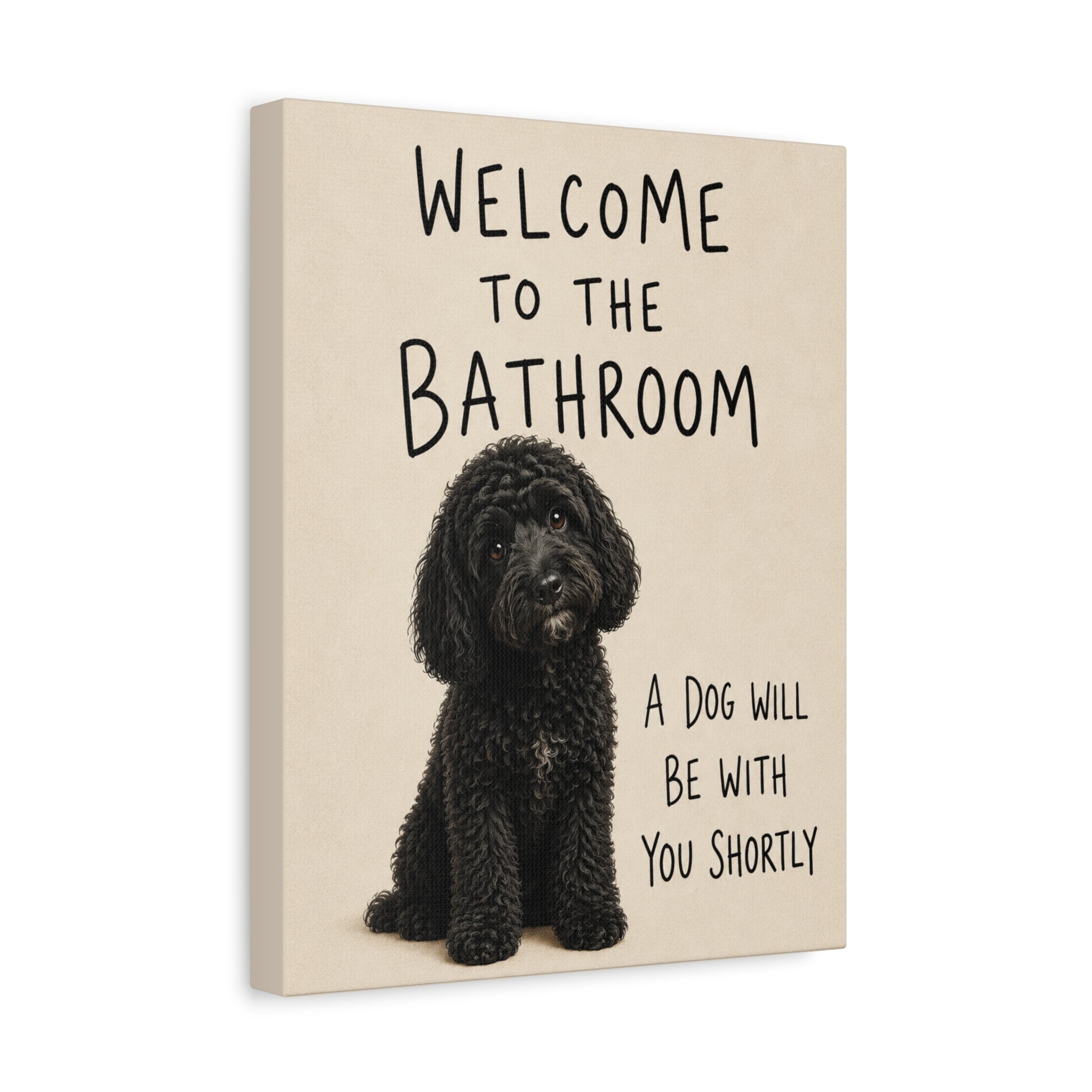 Black Cockapoo Bathroom Wall Art | Welcome to the Bathroom | Funny Dog Lover Decor