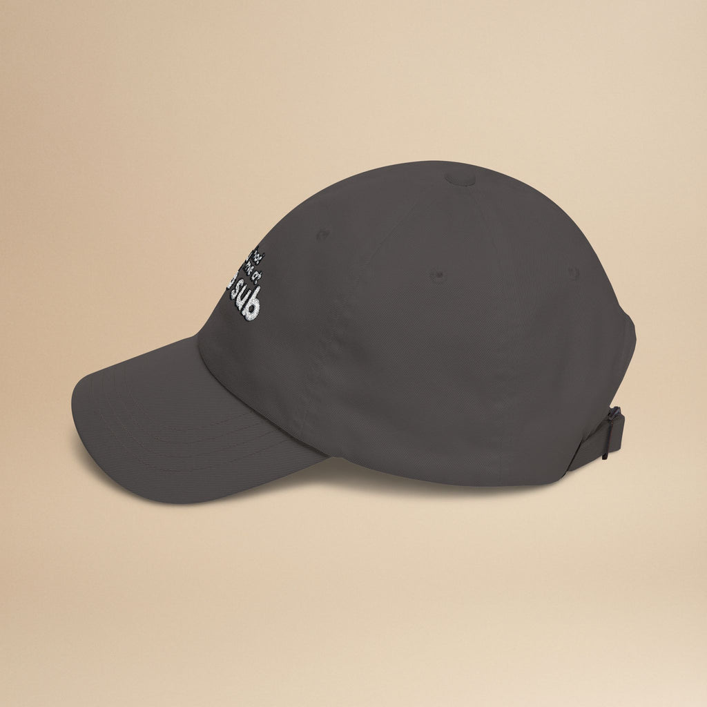 White cotton hat with colorful embroidered "You Had Me At Pub Sub" Florida Pub Sub Sandwich Cap logo, casual hat by Printify