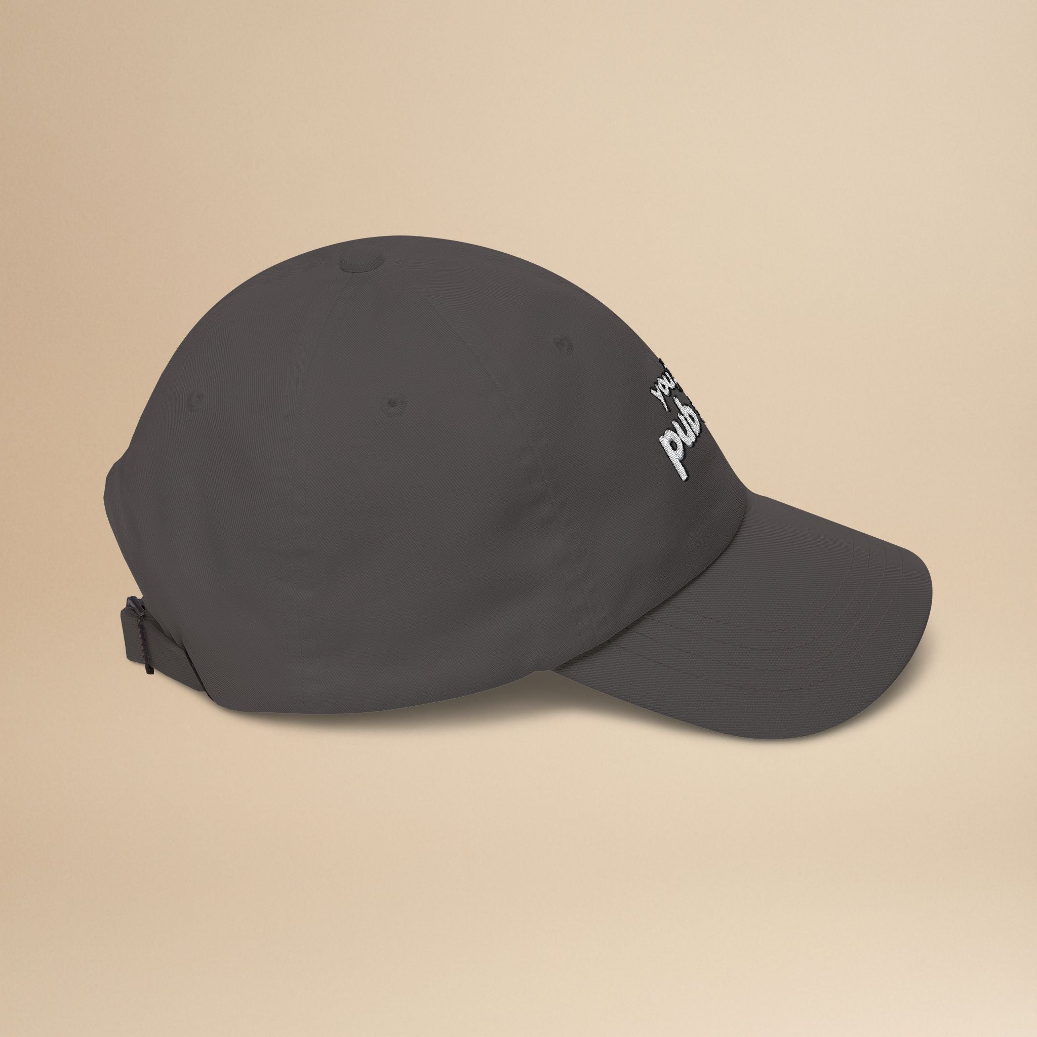 Premium embroidered cotton Florida Pub Sub sandwich cap hat with "You Had Me At Pub Sub" design by Printify.