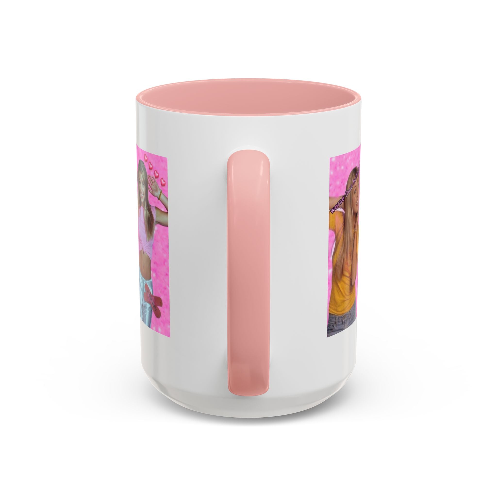 Y2K Britney collage mug with "My Government is killing me" message, featuring vibrant print and a ceramic coffee mug design.