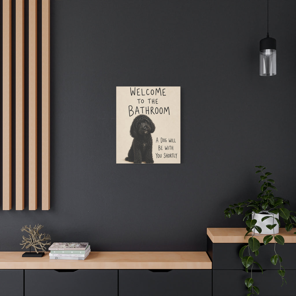 Black Cockapoo Bathroom Wall Art | Welcome to the Bathroom | Funny Dog Lover Decor
