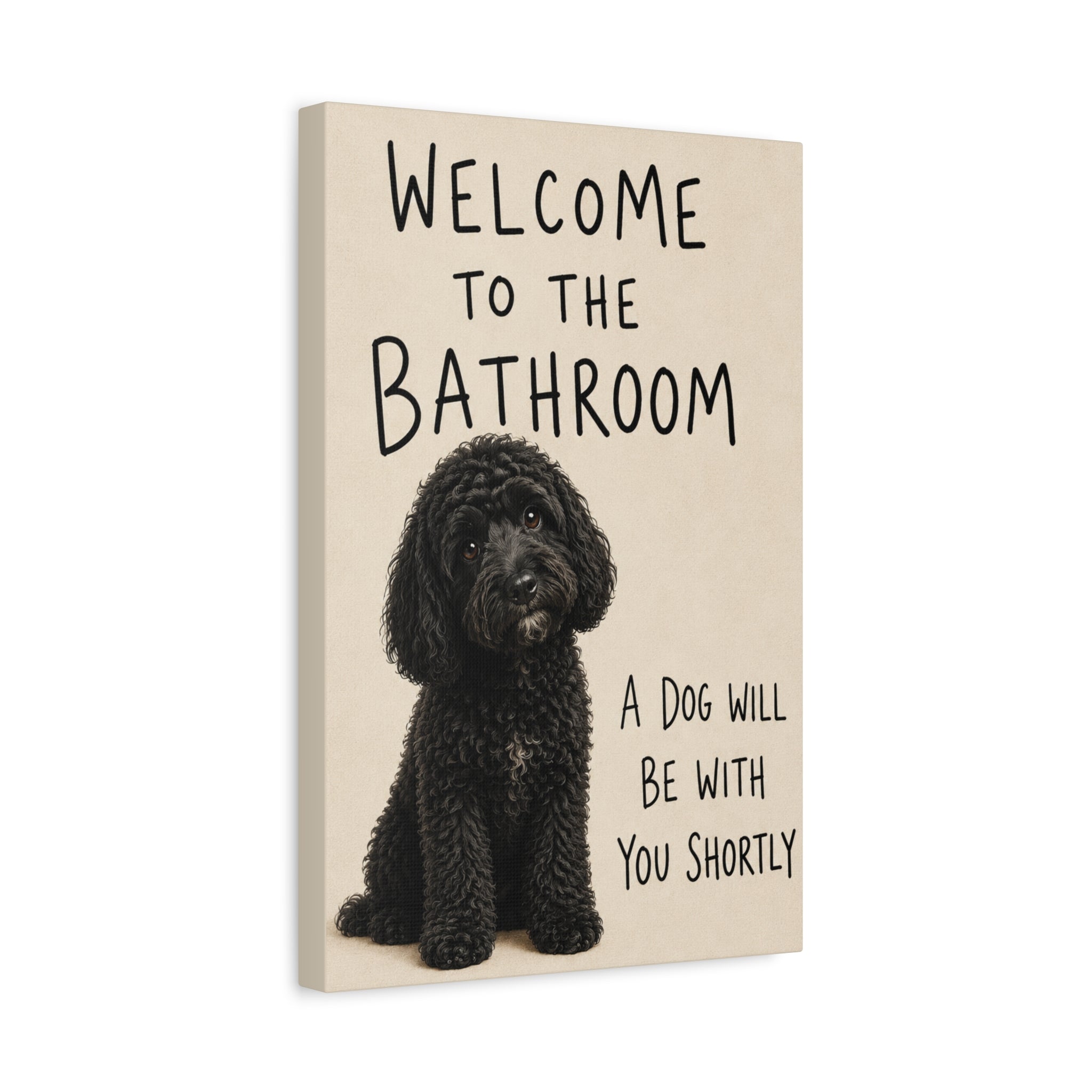 Black Cockapoo Bathroom Wall Art | Welcome to the Bathroom | Funny Dog Lover Decor