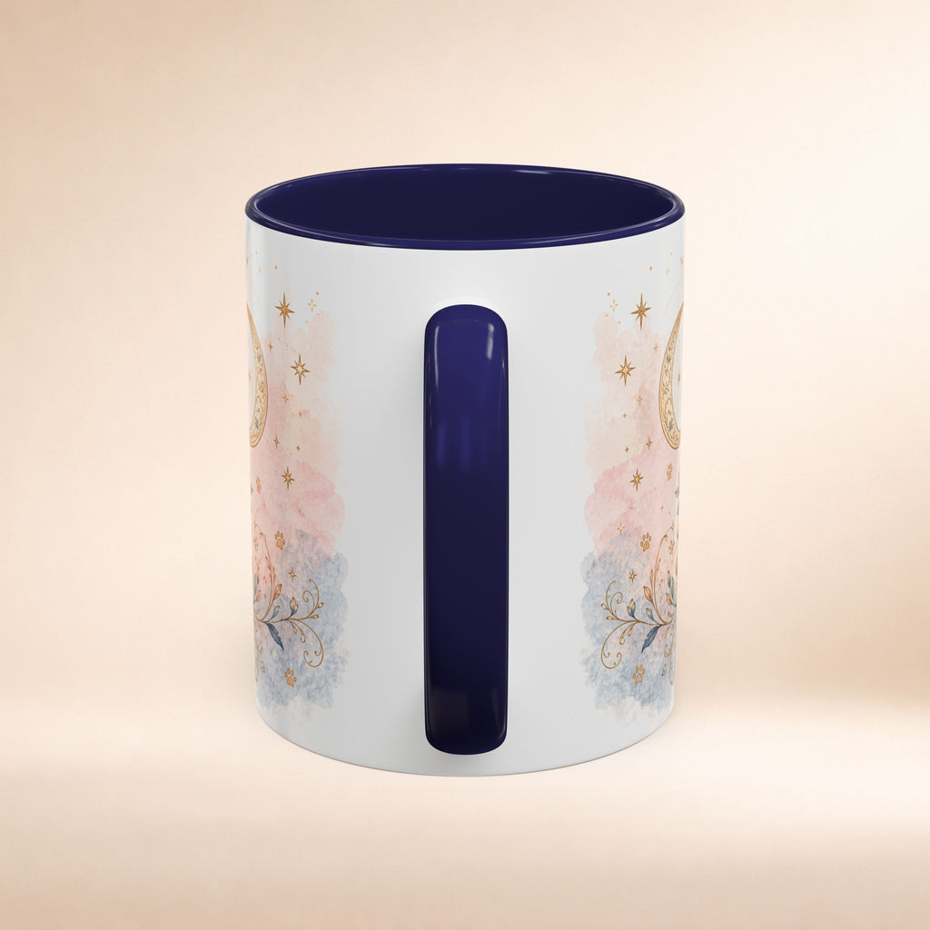 Personalized 'The Cockapoo Mom' floral tarot-style custom coffee mug, 11oz, featuring dog mom design and floral accents.