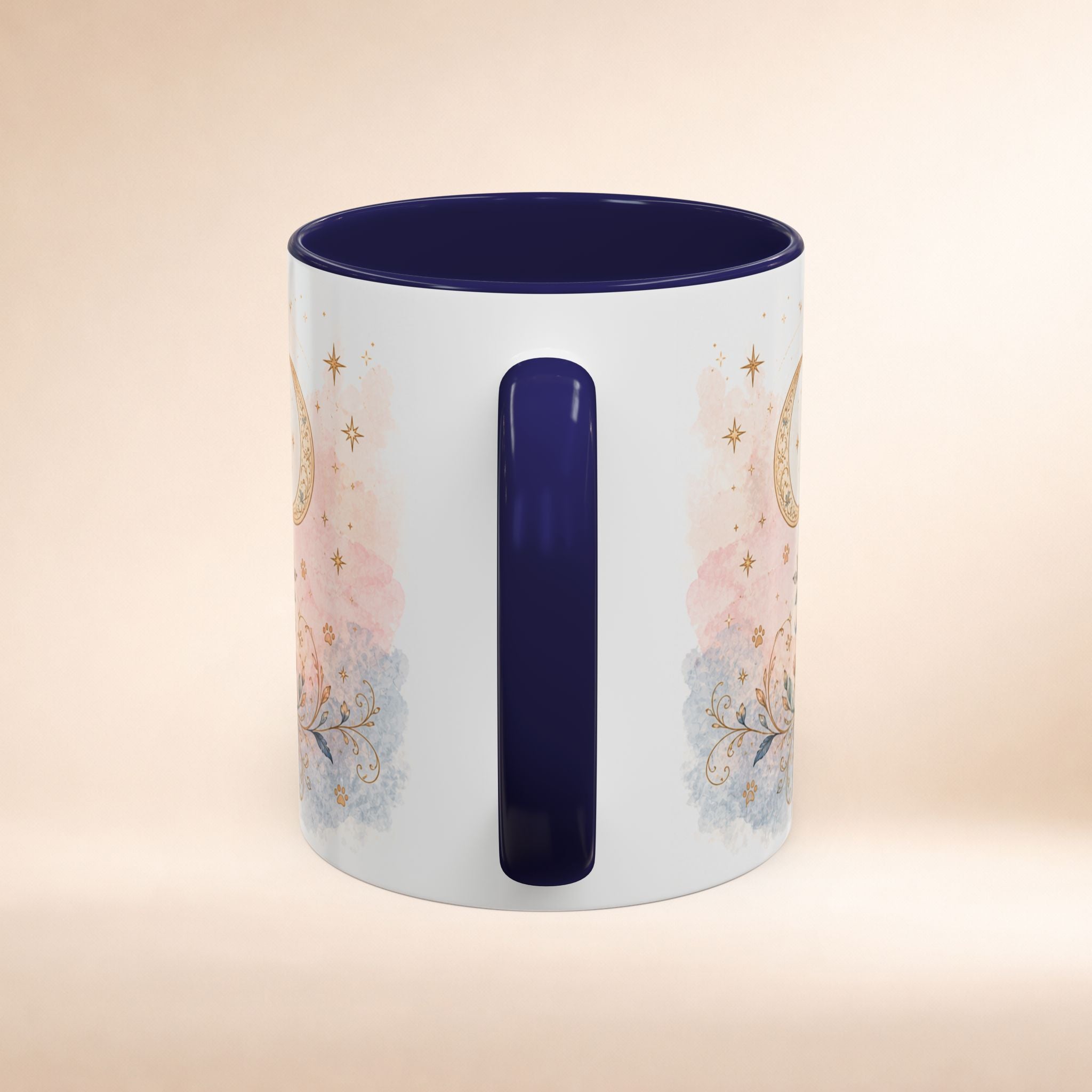 Personalized 'The Cockapoo Mom' floral tarot-style custom coffee mug, 11oz, featuring dog mom design and floral accents.