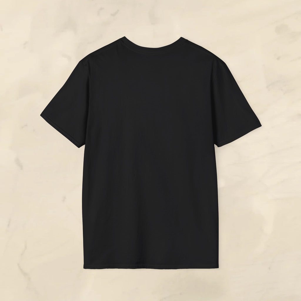 Black "I'm Not Dramatic, I'm Just Emotionally Cinematic" T-shirt by Printify with bold white text on front, casual fit.