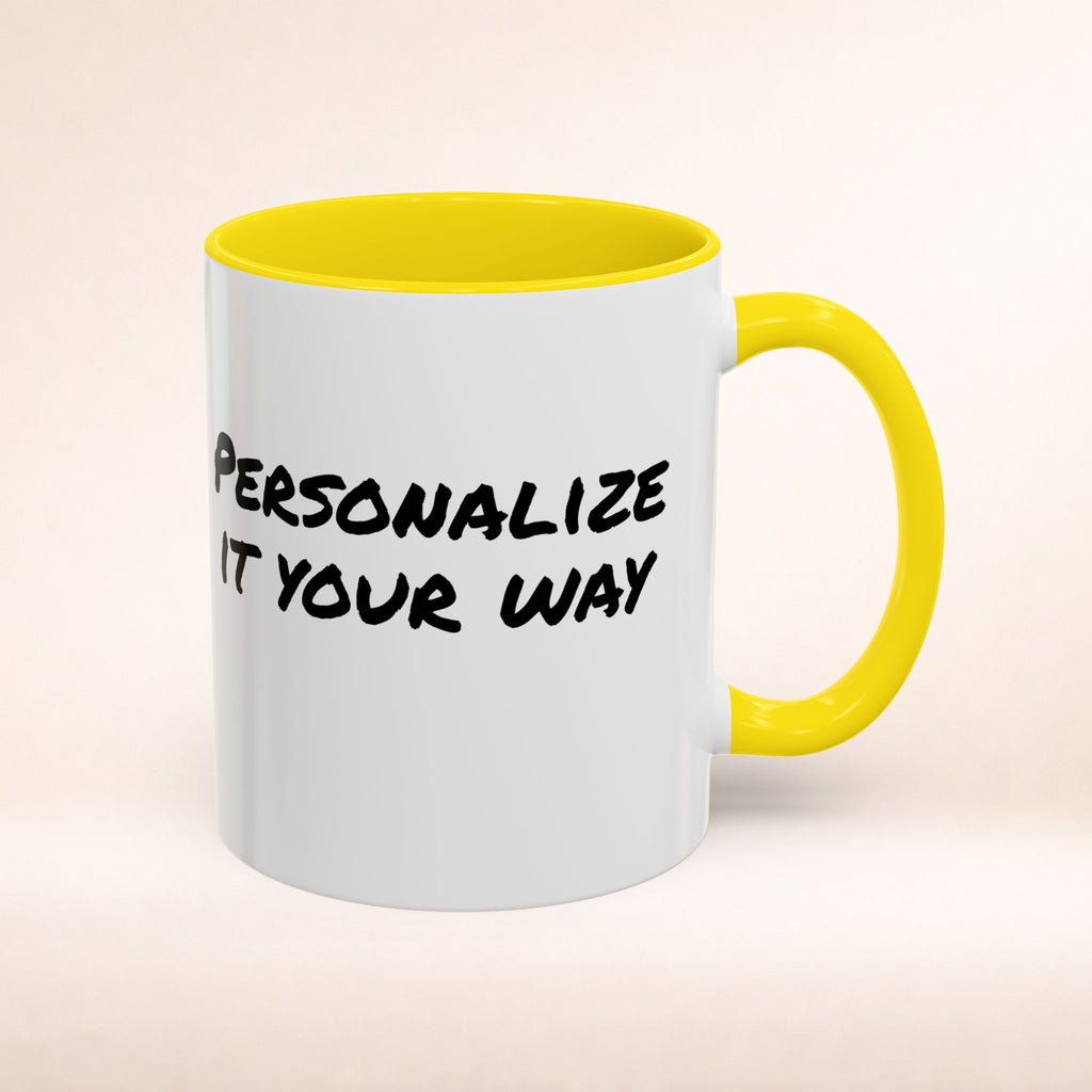 Friends-inspired funny "The Routine" accent coffee mug with humorous design, perfect for fans of the TV show.