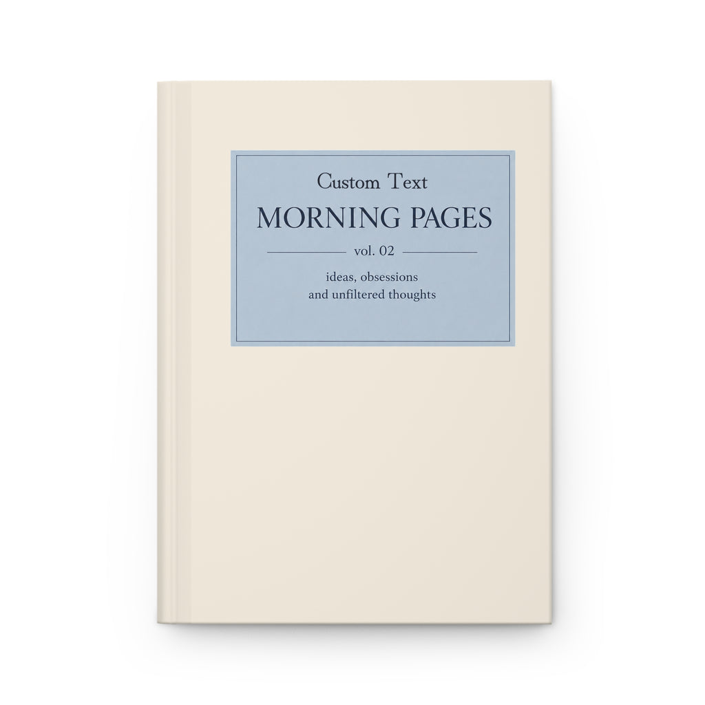 Custom Morning Pages Journal Vol. 02 hardcover personalized reflection notebook, minimalistic design for guided journaling.