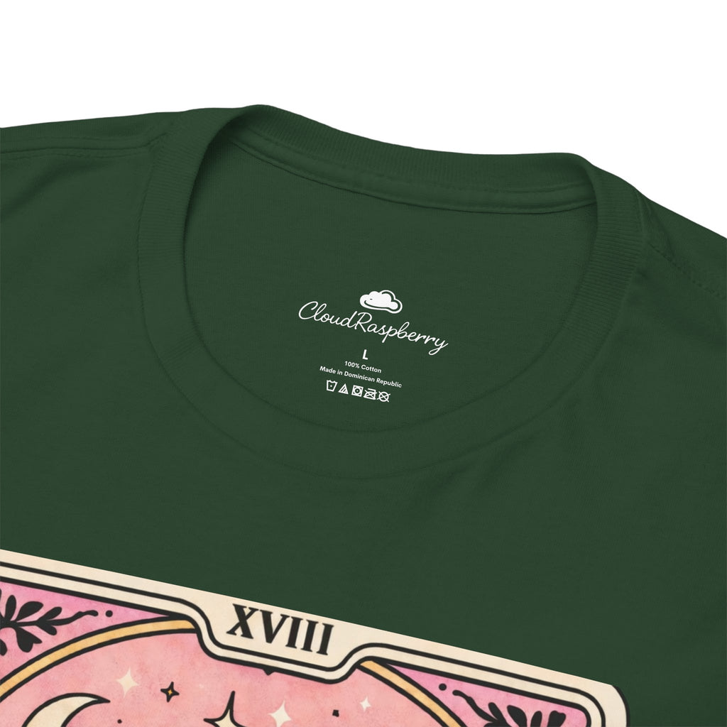 Personalized emotional support T-shirt featuring a funny dog mom tarot design, perfect for poodle moms and anxiety comfort.