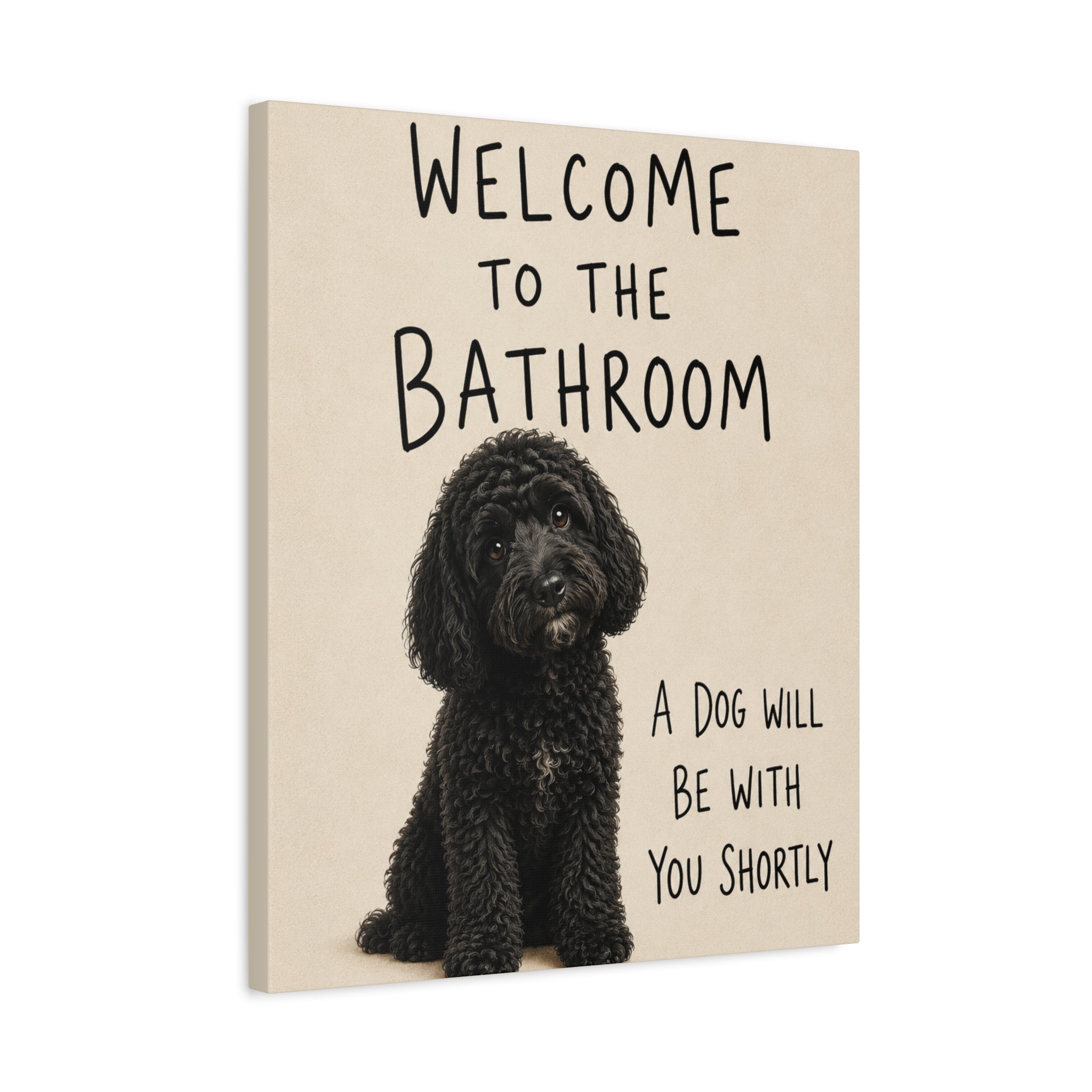 Black Cockapoo Bathroom Wall Art | Welcome to the Bathroom | Funny Dog Lover Decor