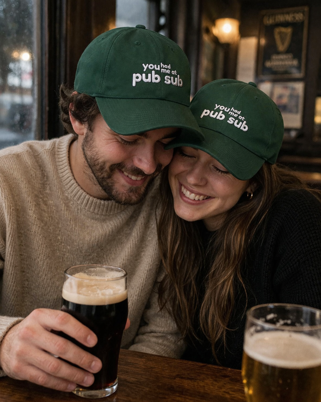 Embroidered cotton Florida Pub Sub Sandwich Cap hat by Printify with "You Had Me At Pub Sub" text and colorful design.