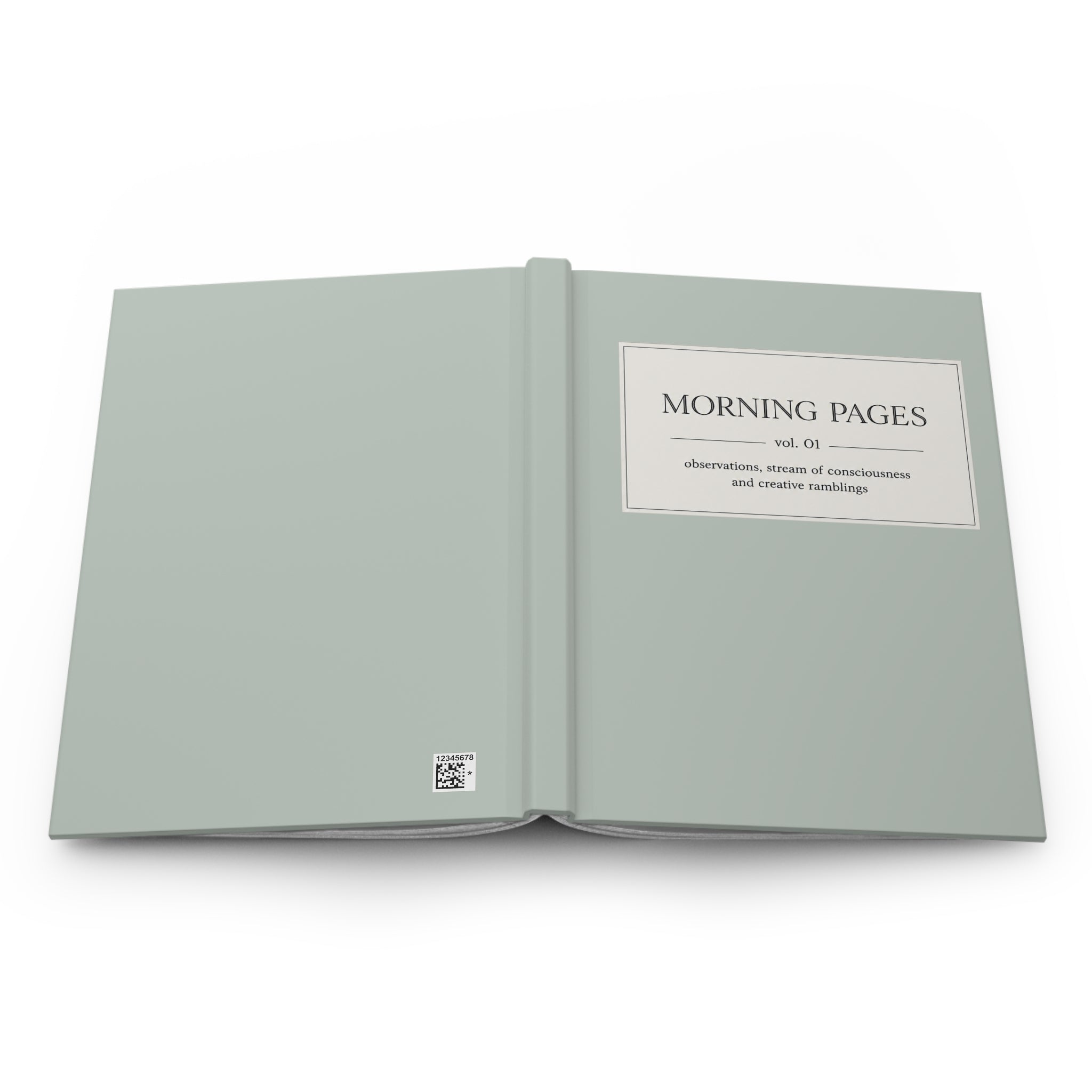 Custom Morning Pages Journal Printify hardcover notebook with minimalist design, personalized guided reflection for daily writing.