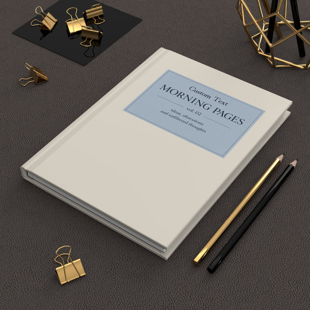 Custom Morning Pages Journal Vol. 02 hardcover personalized minimalist guided reflection notebook on white background