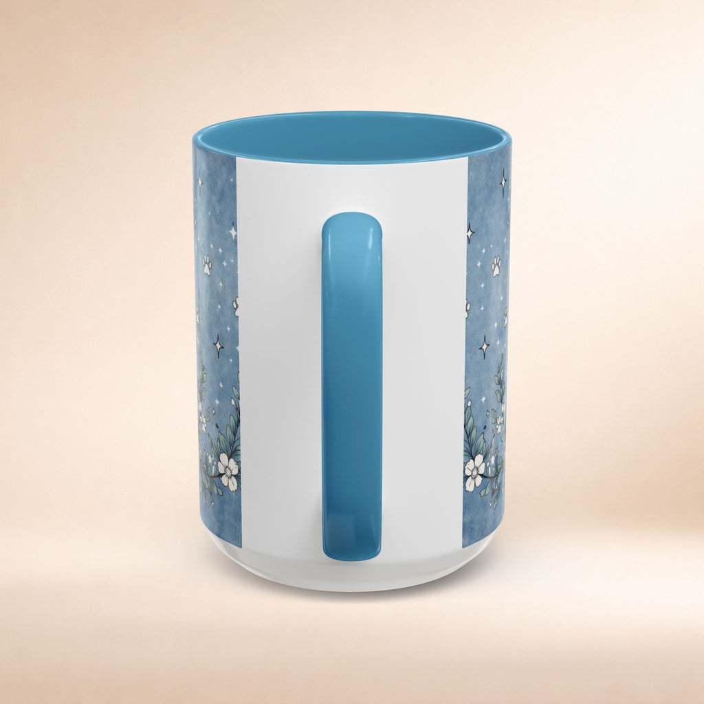Personalized Chow Chow Mom tarot card mug with custom name, featuring a cute Chow Chow dog illustration for dog lovers.