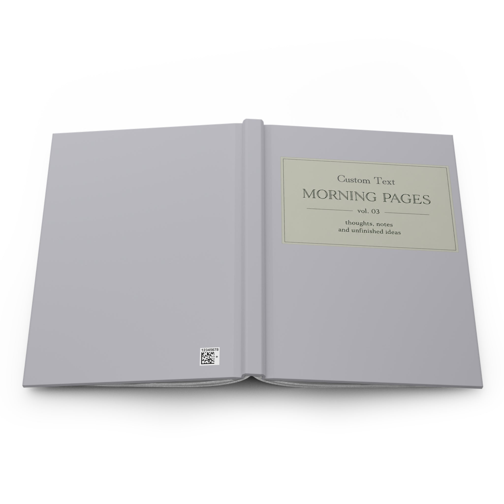 Custom Morning Pages Journal Vol. 03 by Printify, hardcover personalized minimalist guided reflection notebook, paper product with clean design.