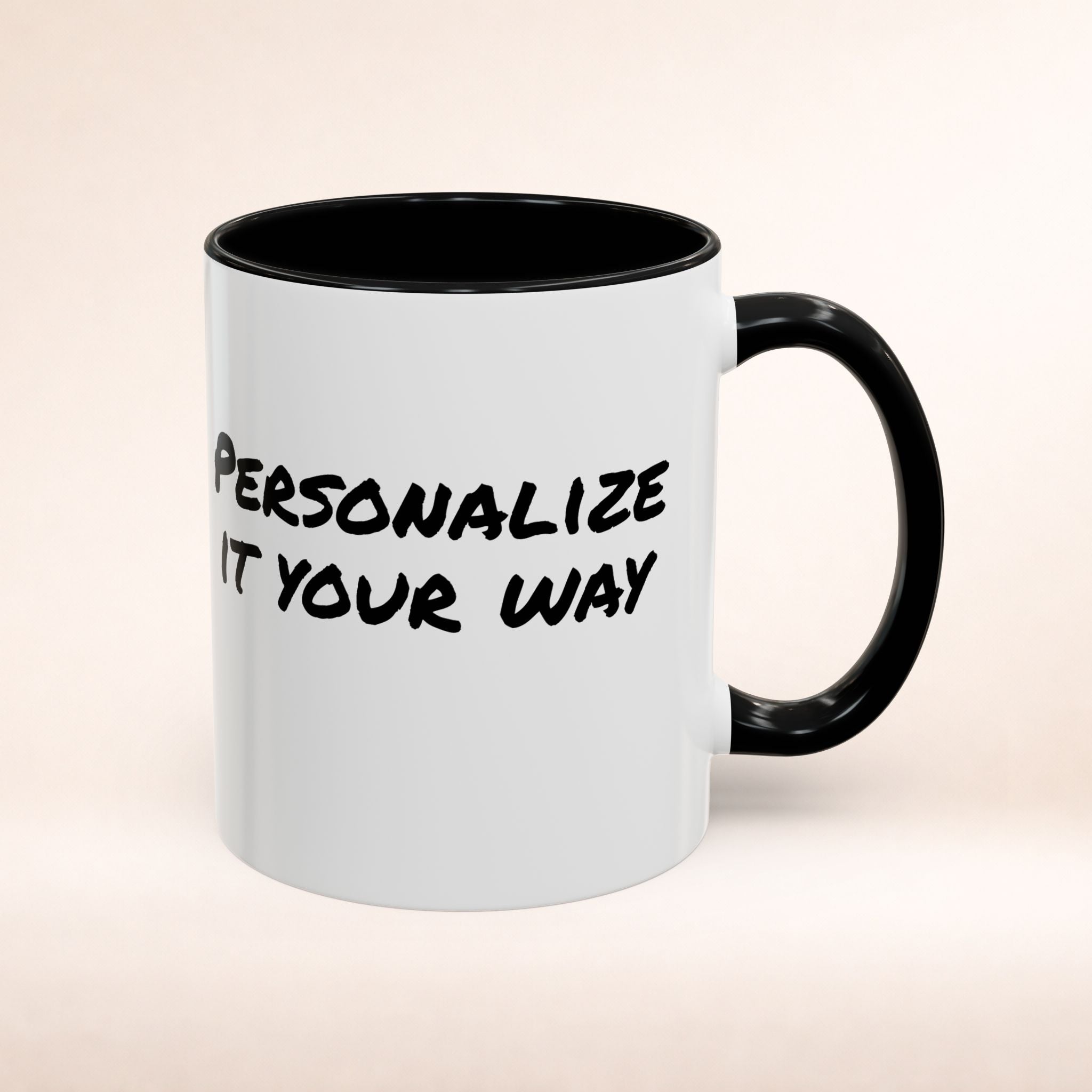 Friends-inspired funny "The Routine" accent coffee mug with cartoon-style design and humorous quote.
