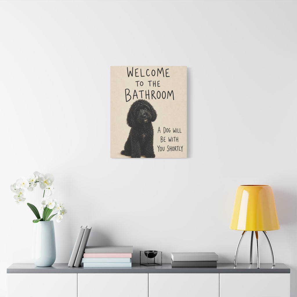 Black Cockapoo Bathroom Wall Art | Welcome to the Bathroom | Funny Dog Lover Decor