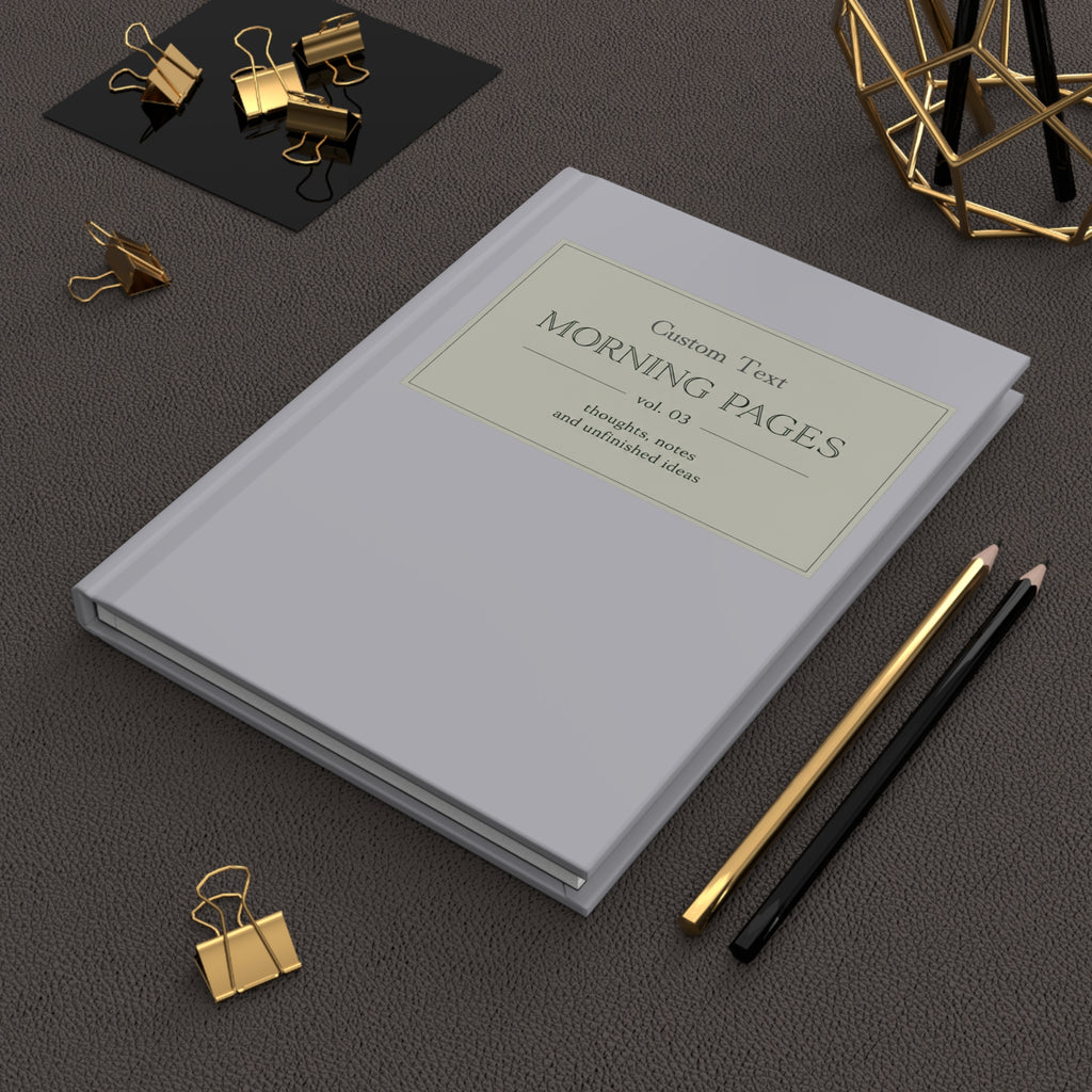 Hardcover personalized Morning Pages Journal Vol. 03 by Printify, minimalist guided reflection notebook with blank pages