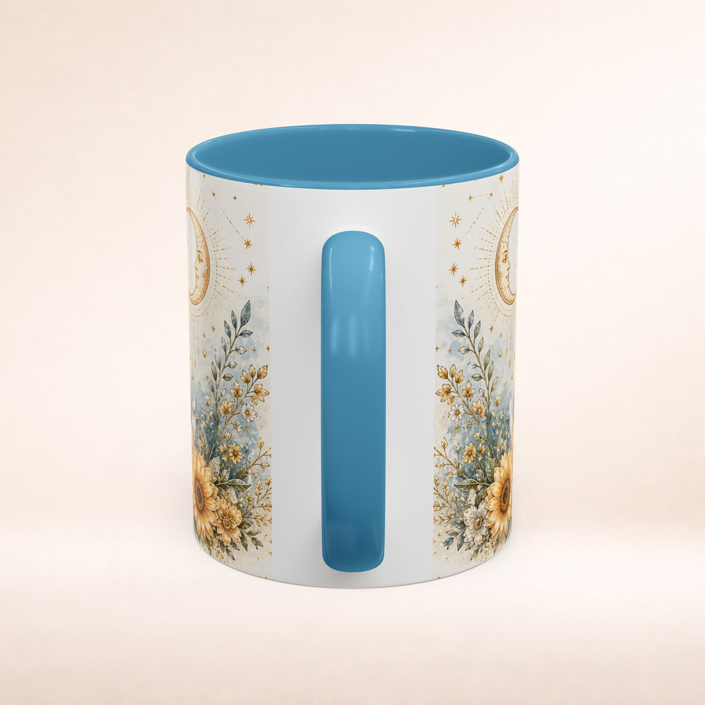 Personalized "The Golden Mom" tarot card accent coffee mug with dog design, perfect for dog mom gift from Printify.