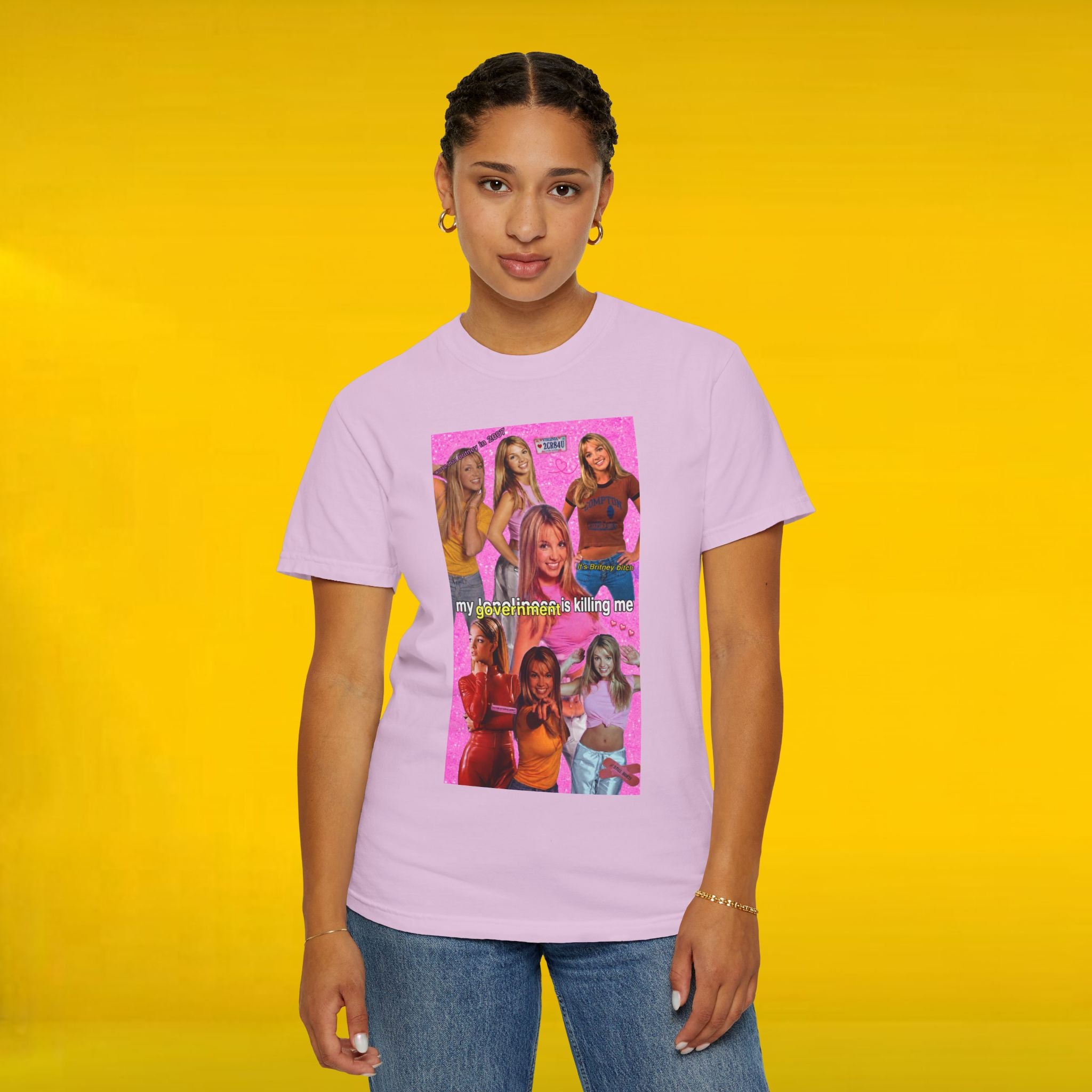 Cotton Y2K Britney Spears "My Loneliness Is Killing Me" meme T-shirt with graphic print, casual fashion top by Printify