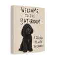 Black Cockapoo Bathroom Wall Art | Welcome to the Bathroom | Funny Dog Lover Decor