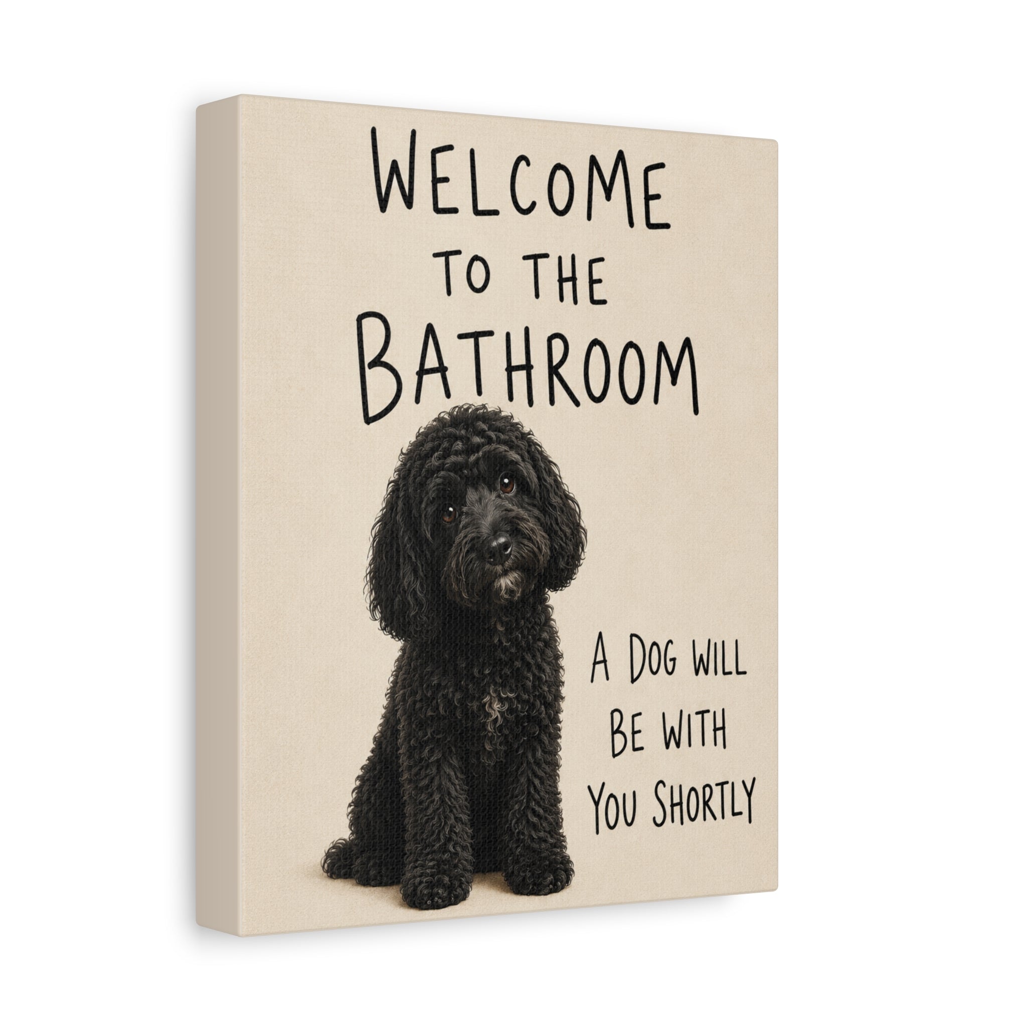 Black Cockapoo Bathroom Wall Art | Welcome to the Bathroom | Funny Dog Lover Decor
