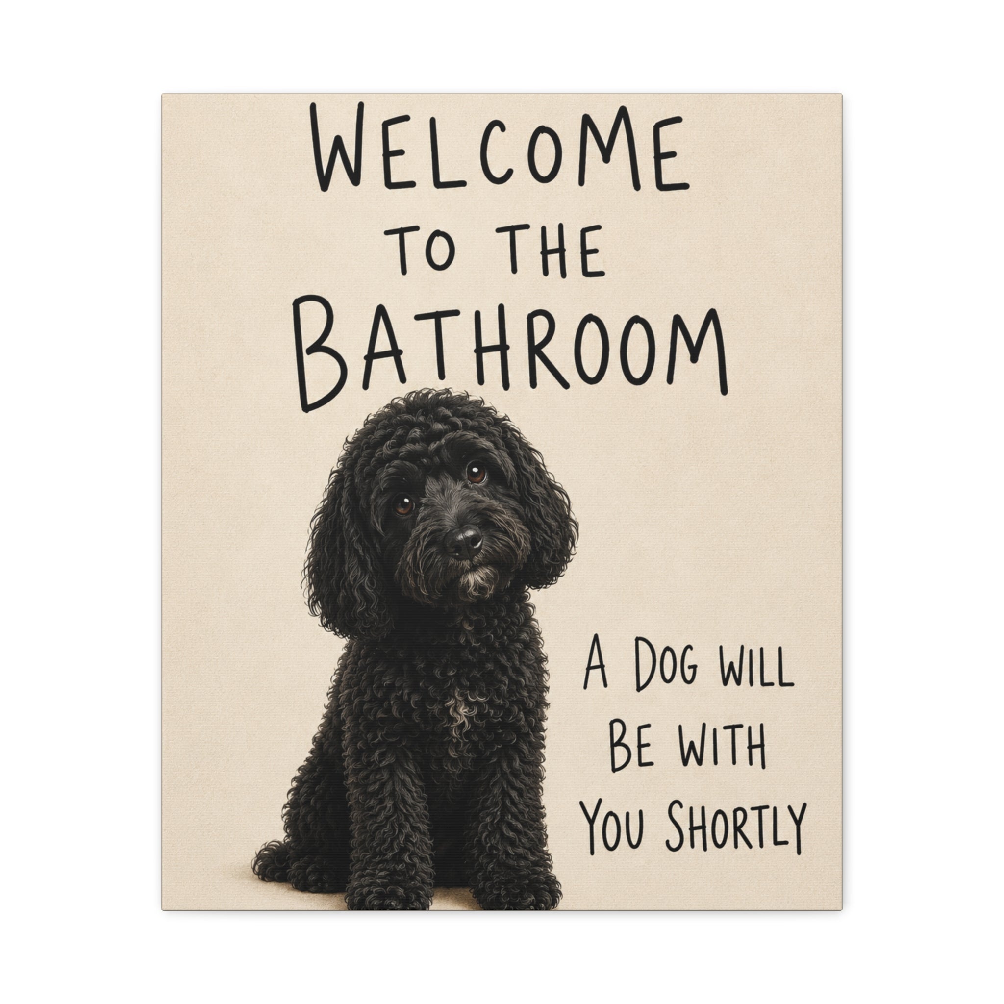 Black Cockapoo Bathroom Wall Art | Welcome to the Bathroom | Funny Dog Lover Decor