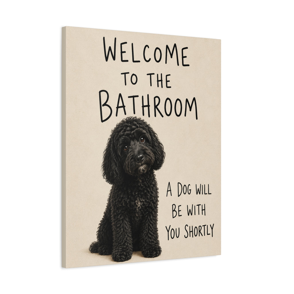 Black Cockapoo Bathroom Wall Art | Welcome to the Bathroom | Funny Dog Lover Decor