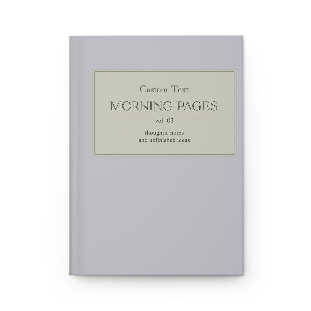 Hardcover personalized Morning Pages Journal Vol. 03 by Printify, minimalist guided reflection notebook with blank pages.