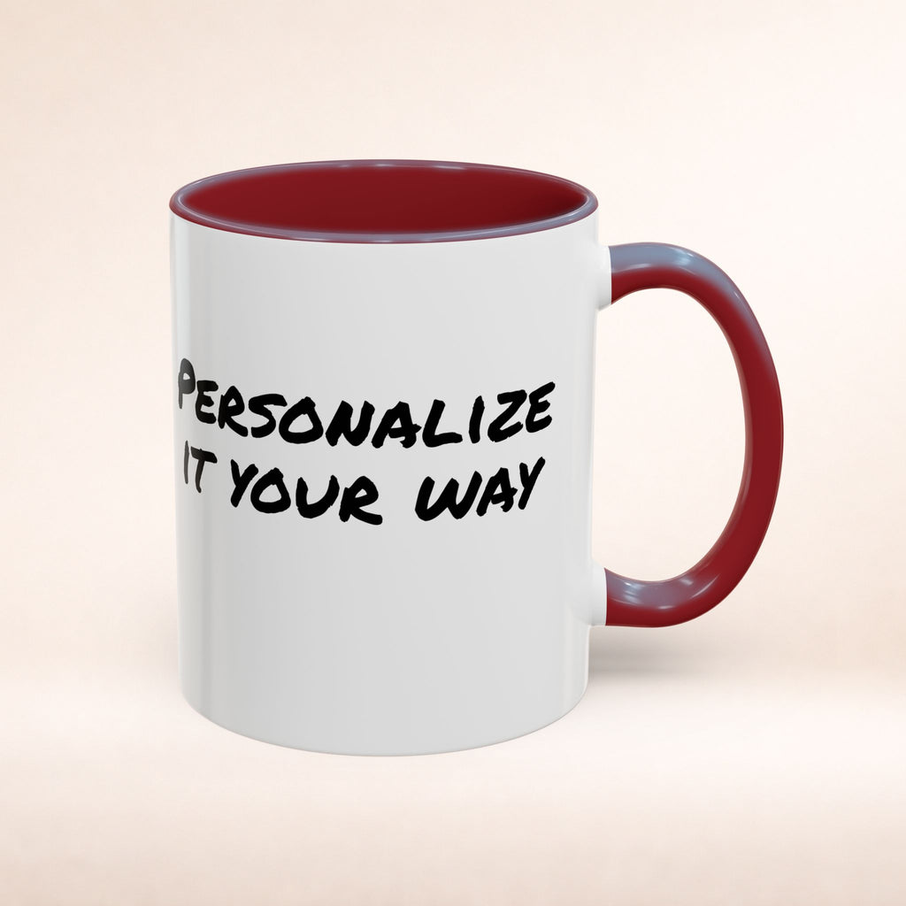 Friends-inspired funny "The Routine" accent coffee mug with cartoon design, perfect for fans of the TV show.