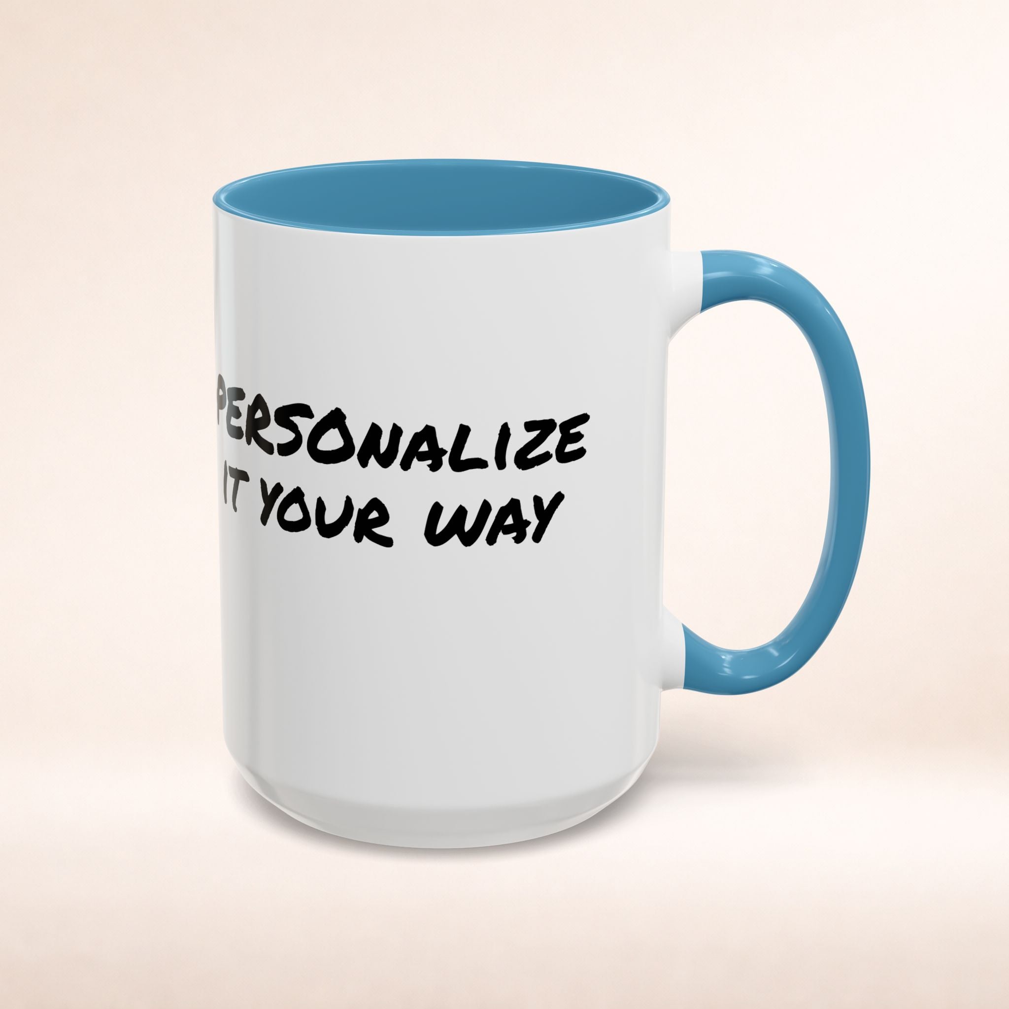 Friends-inspired funny "The Routine" accent coffee mug by Printify featuring a humorous quote on a ceramic mug.