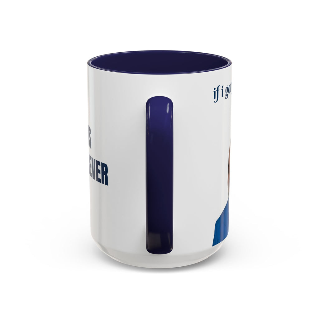 Black ceramic coffee mug with sarcastic "Our Beef Is Gonna Be Forever" quote in white lettering, 11oz or 15oz size.