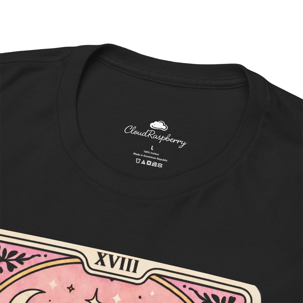 Personalized emotional support T-shirt featuring a funny dog mom tarot design, ideal for poodle mom humor and anxiety comfort.
